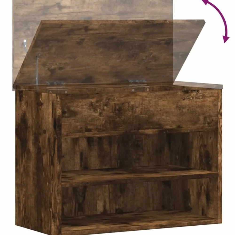vidaXL Zapatero madera contrachapada 60x30x45 cm Roble ahumado Discount