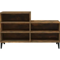 vidaXL Zapatero madera contrachapada 102x36x60 cm Roble ahumado Sale