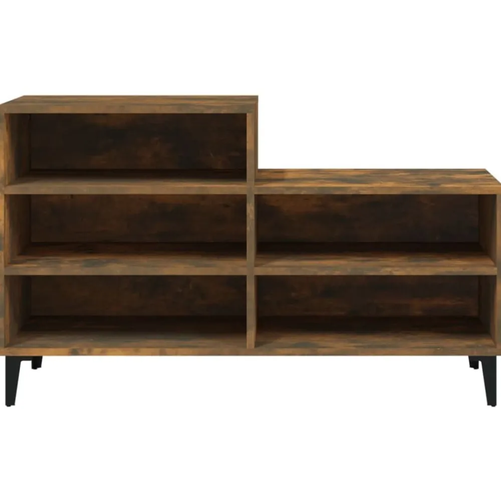 vidaXL Zapatero madera contrachapada 102x36x60 cm Roble ahumado Sale