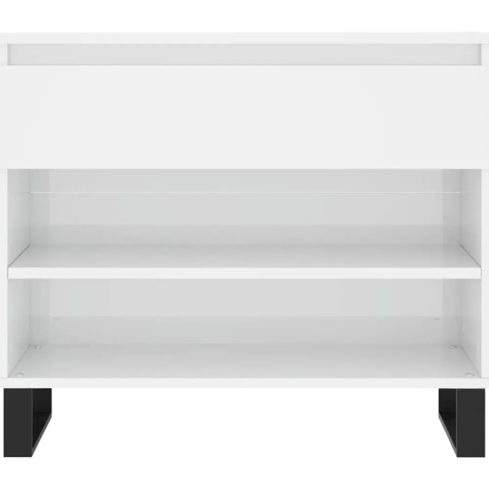 vidaXL Zapatero madera contrachapada blanco brillo 70x36x60 cm Blanco brillante Best