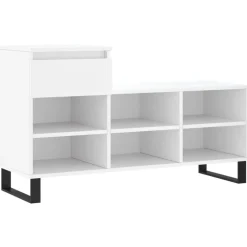 vidaXL Zapatero madera contrachapada 102x36x60 cm Blanco Outlet