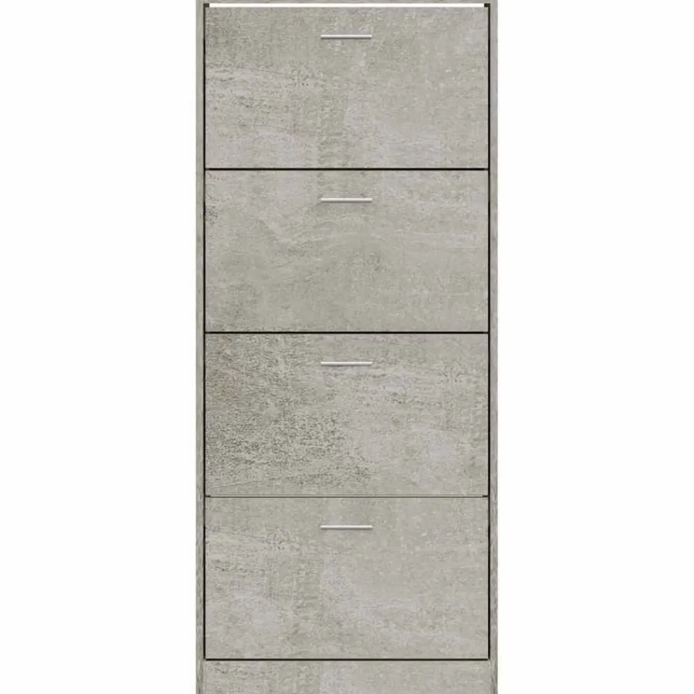 vidaXL Productos Del Hogar-Zapatero madera contrachapada gris hormigón 63x24x147 cm