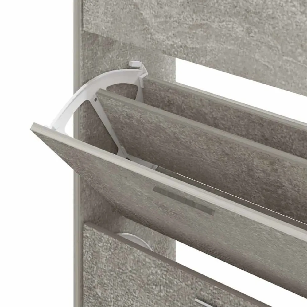 vidaXL Productos Del Hogar-Zapatero madera contrachapada gris hormigón 63x24x147 cm