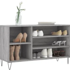 vidaXL Zapatero madera contrachapada 102x36x60 cm Gris sonoma Hot