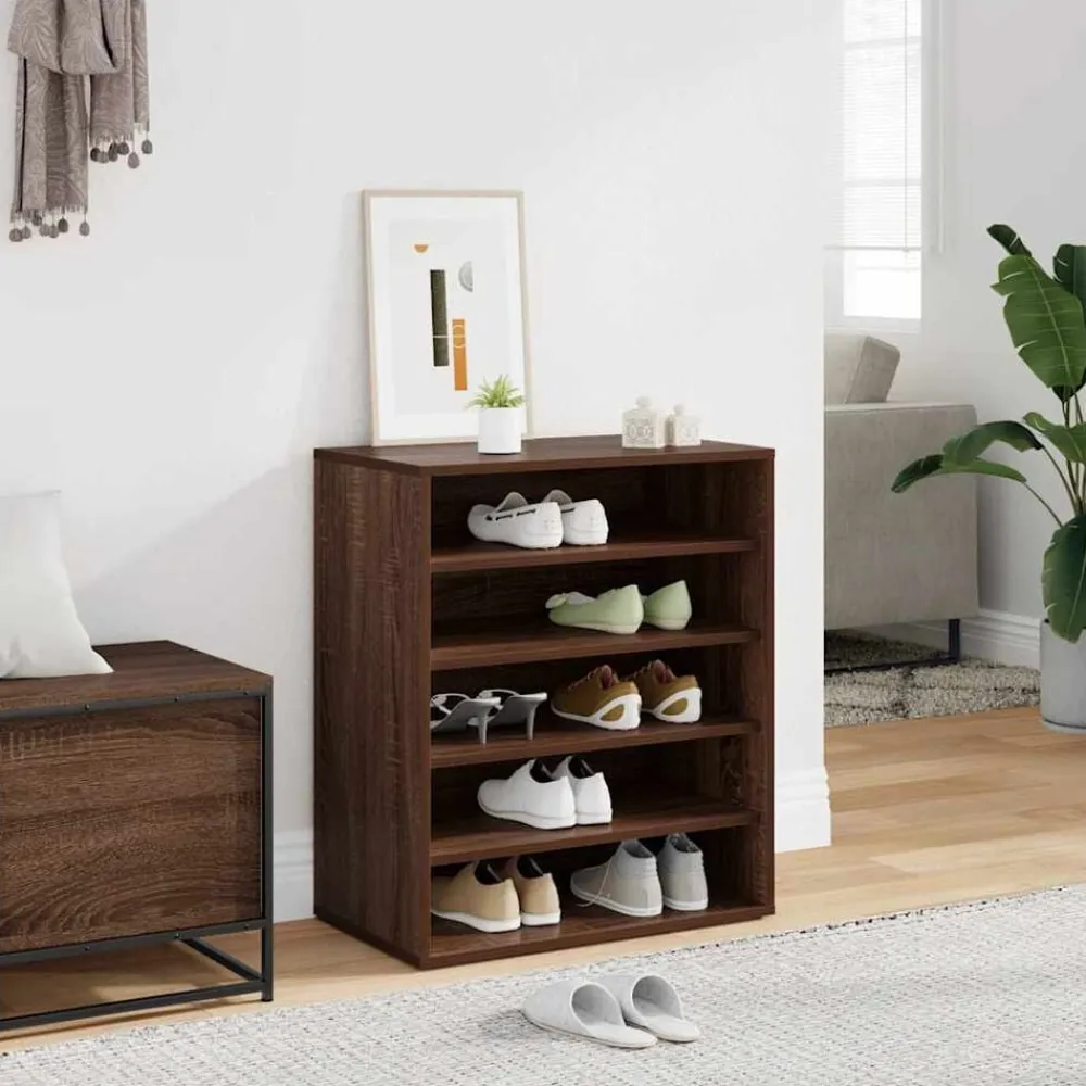 vidaXL Zapatero madera contrachapada roble marrón 60x35x70 cm Marrón roble Hot
