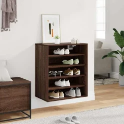 vidaXL Zapatero madera contrachapada roble marrón 60x35x70 cm Marrón roble Hot