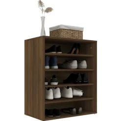 vidaXL Zapatero madera contrachapada roble marrón 60x35x70 cm Marrón roble Hot