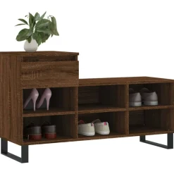 vidaXL Zapatero madera contrachapada roble marrón 102x36x60 cm Marrón roble Clearance