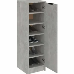 vidaXL Productos Del Hogar-Zapatero madera contrachapada gris hormigón 30x35x100 cm