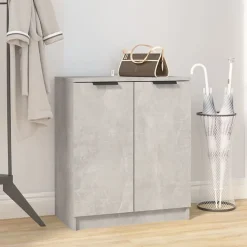 vidaXL Zapatero madera contrachapada gris hormigón 59x35x70 cm Gris hormig&oacute;n New