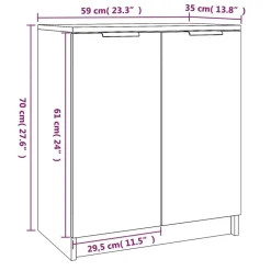 vidaXL Zapatero madera contrachapada gris hormigón 59x35x70 cm Gris hormigón New