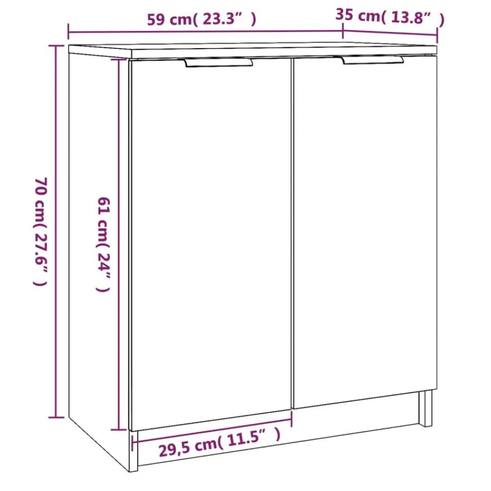 vidaXL Zapatero madera contrachapada gris hormigón 59x35x70 cm Gris hormigón New