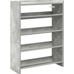 vidaXL Zapatero madera contrachapada gris hormigón 60x25x81 cm Gris hormigón Sale