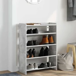 vidaXL Zapatero madera contrachapada gris hormigón 60x25x81 cm Gris hormigón Sale