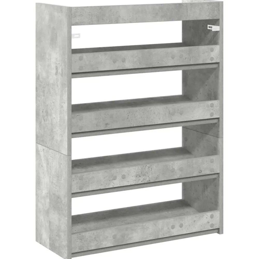 vidaXL Zapatero madera contrachapada gris hormigón 60x25x81 cm Gris hormigón Sale