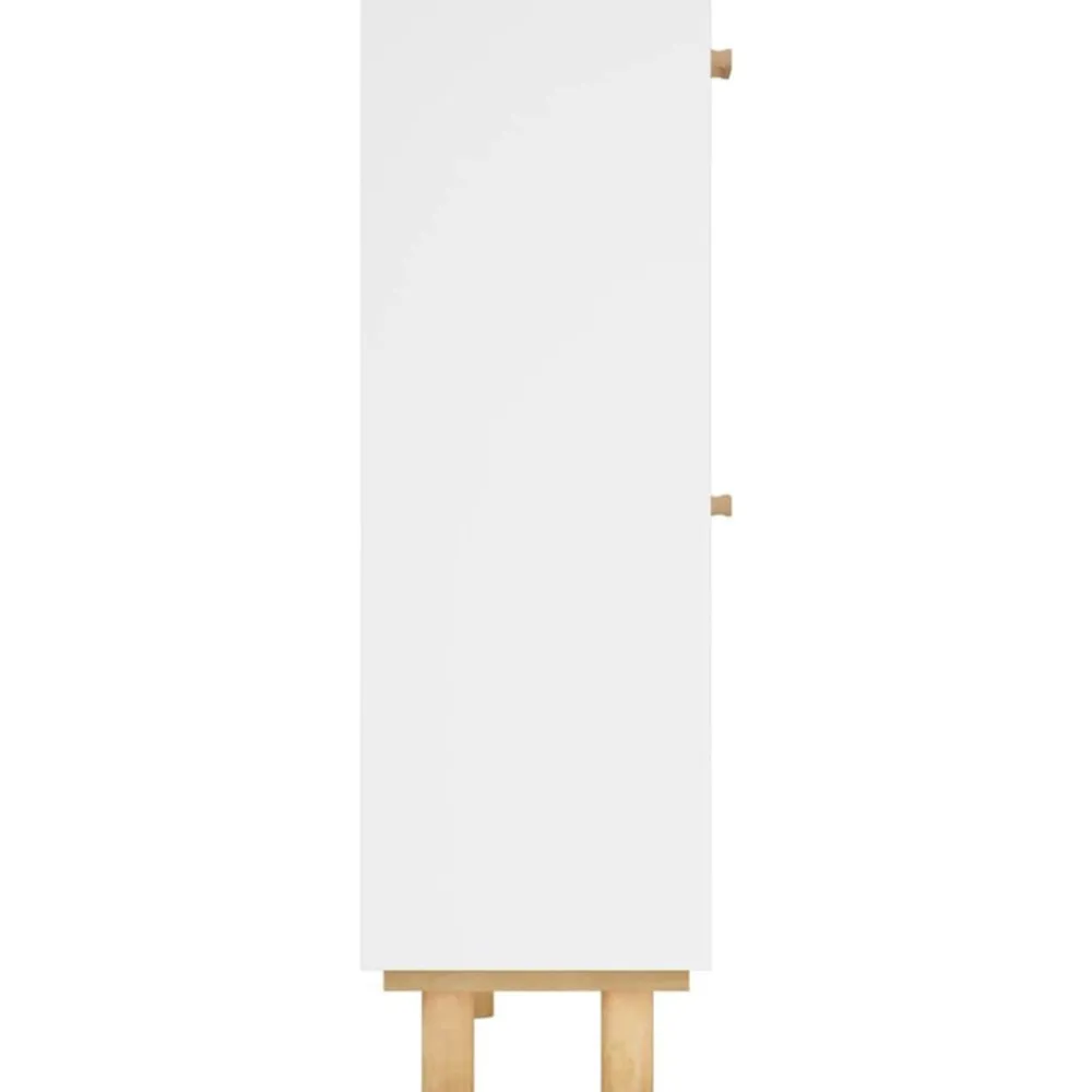 vidaXL Zapatero madera contrachapada ratán natural 52x25x80 cm Blanco New