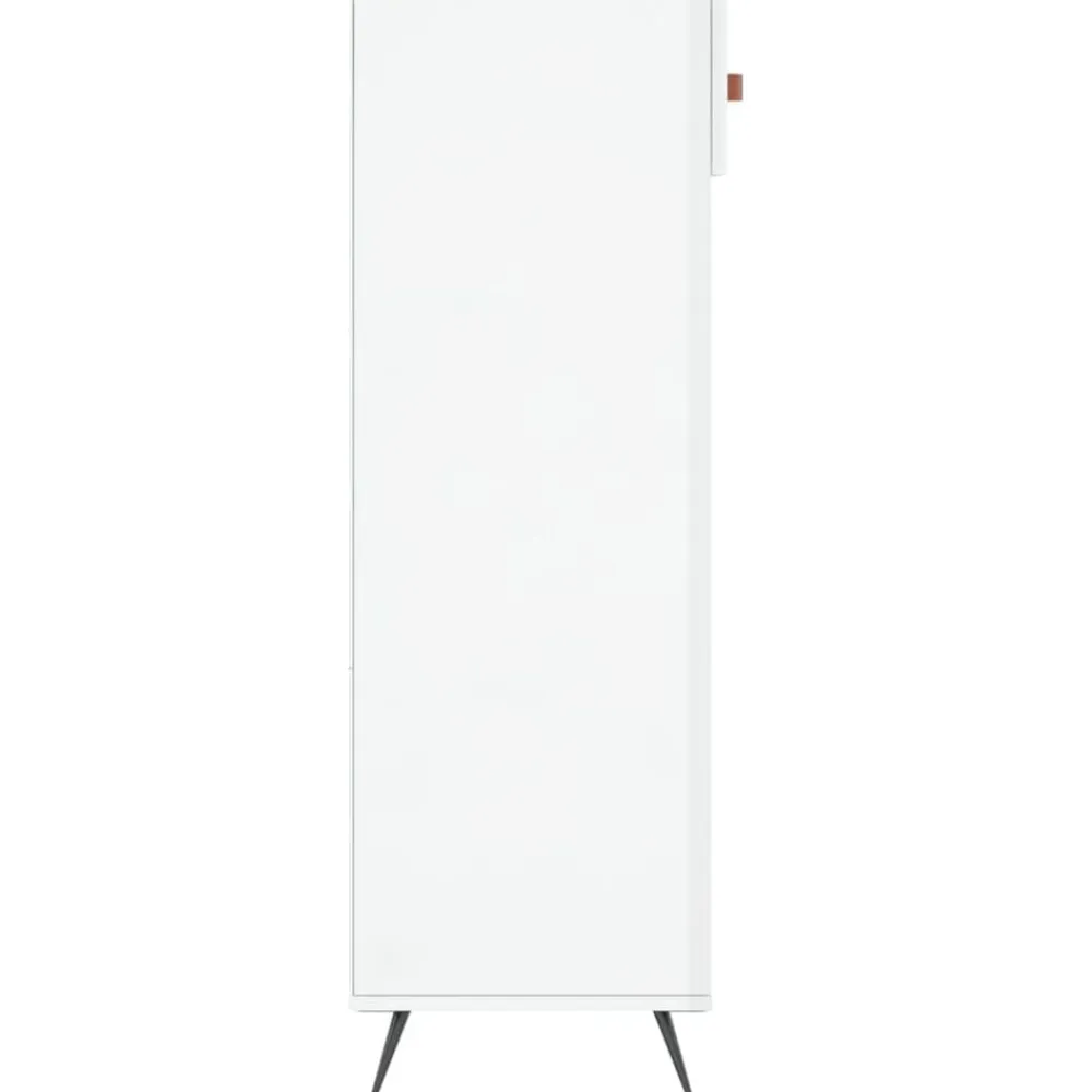 vidaXL Productos Del Hogar-Zapatero madera contrachapada blanco brillo 60x35x105 cm