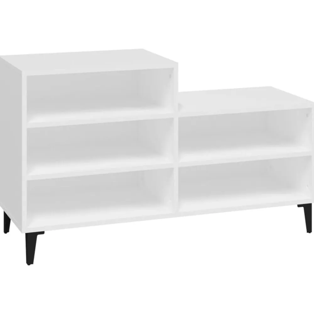 vidaXL Zapatero madera contrachapada 102x36x60 cm Blanco Best