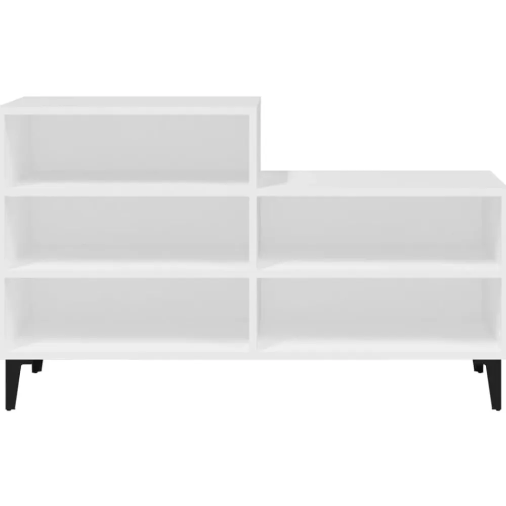 vidaXL Zapatero madera contrachapada 102x36x60 cm Blanco Best