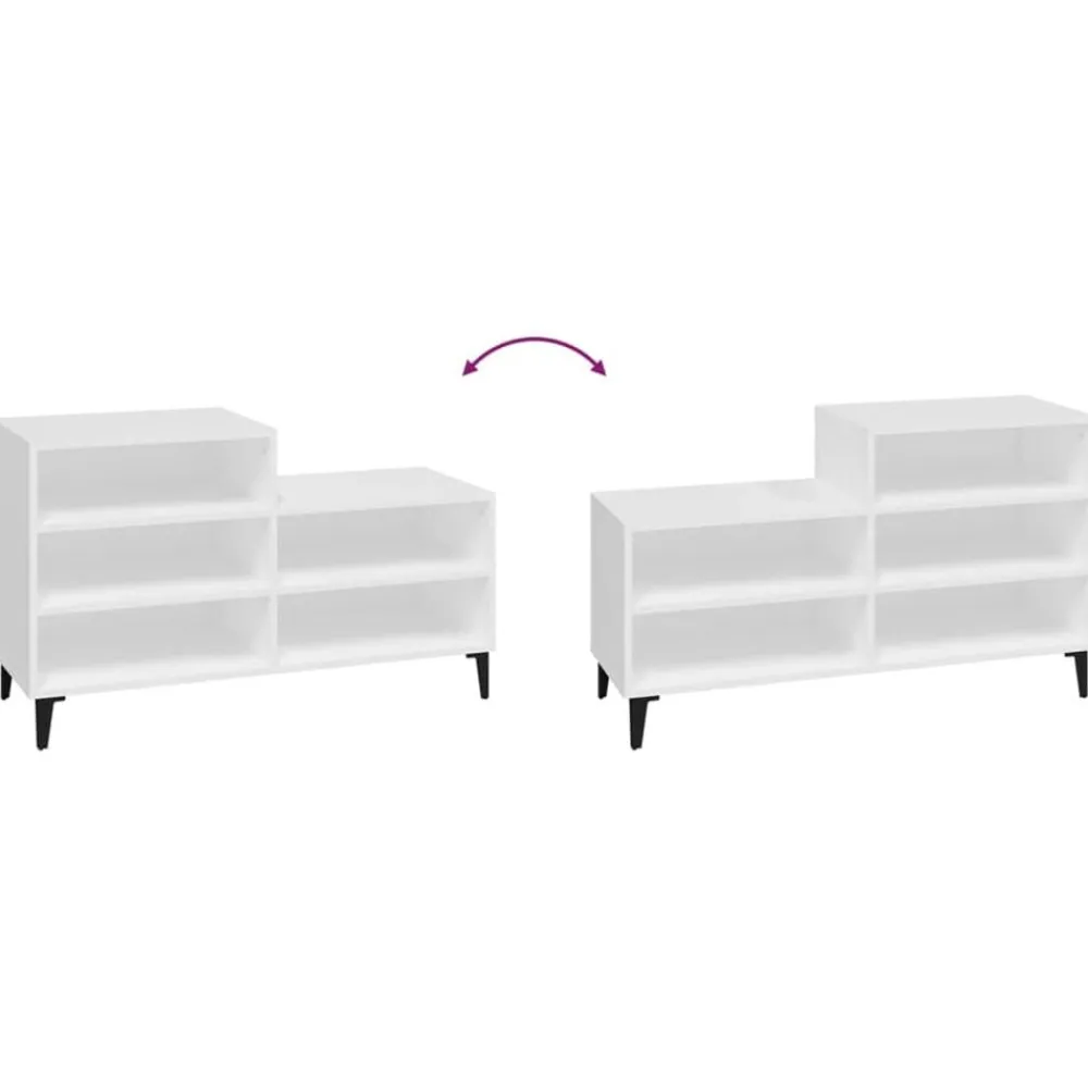 vidaXL Zapatero madera contrachapada 102x36x60 cm Blanco Best