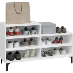 vidaXL Zapatero madera contrachapada 102x36x60 cm Blanco Best