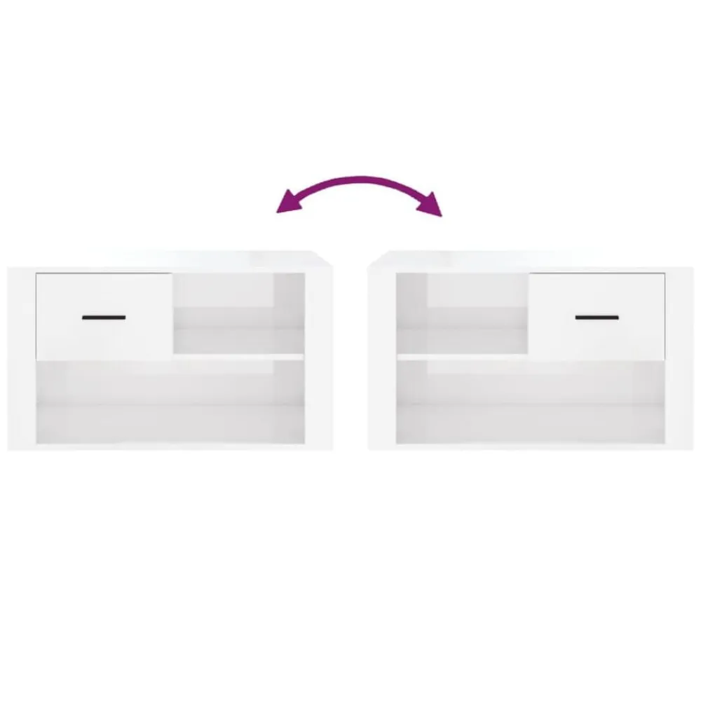 vidaXL Productos Del Hogar-Zapatero madera contrachapada blanco brillo 80x35x45 cm