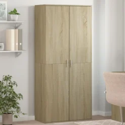 vidaXL Productos Del Hogar-Zapatero madera contrachapada color roble 80x39x178 cm