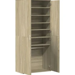 vidaXL Productos Del Hogar-Zapatero madera contrachapada color roble 80x39x178 cm