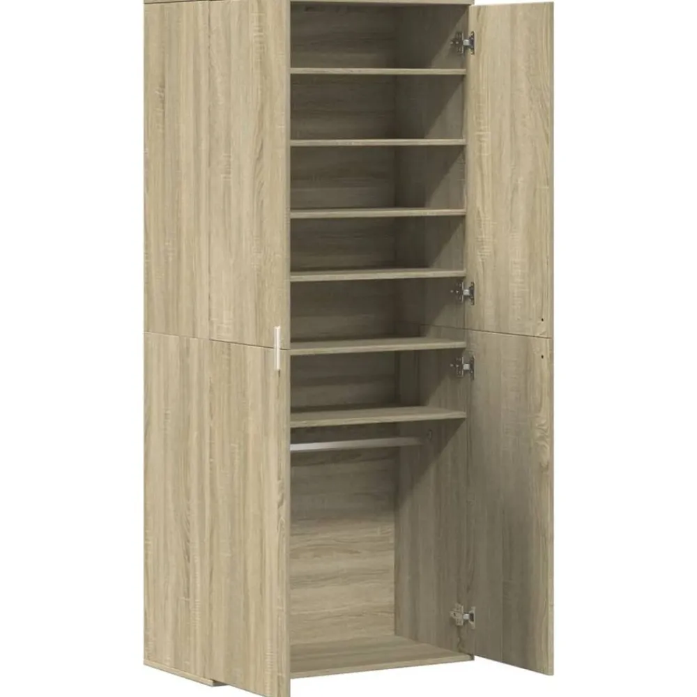 vidaXL Productos Del Hogar-Zapatero madera contrachapada color roble 80x39x178 cm