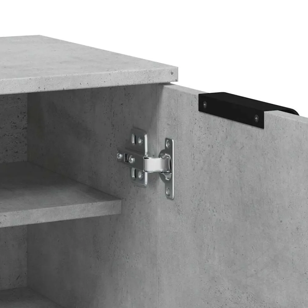 vidaXL Productos Del Hogar-Zapatero madera contrachapada gris hormigón 59x35x100,5 cm