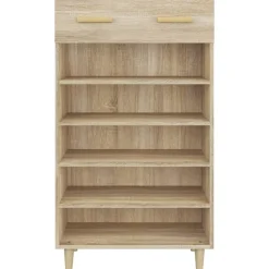 vidaXL Productos Del Hogar-Zapatero madera contrachapada color roble 60x35x105 cm