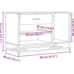 vidaXL Bancos-Zapatero madera de ingeniería 80x40x53,5 cm