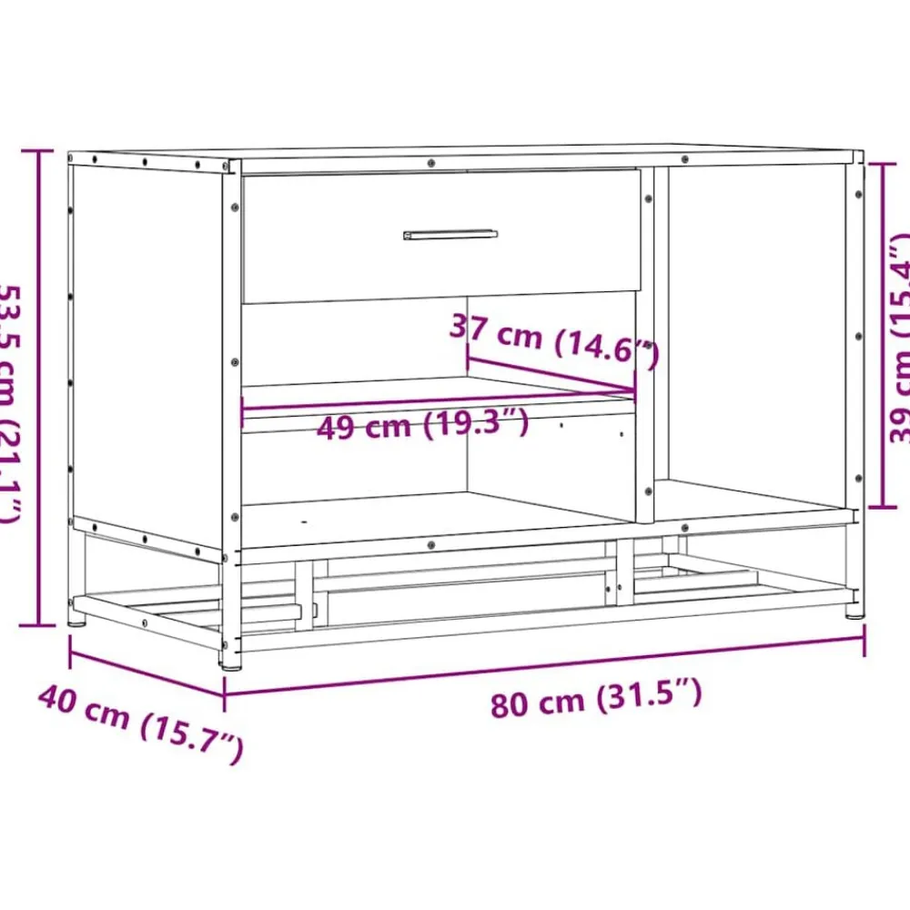 vidaXL Bancos-Zapatero madera de ingeniería 80x40x53,5 cm