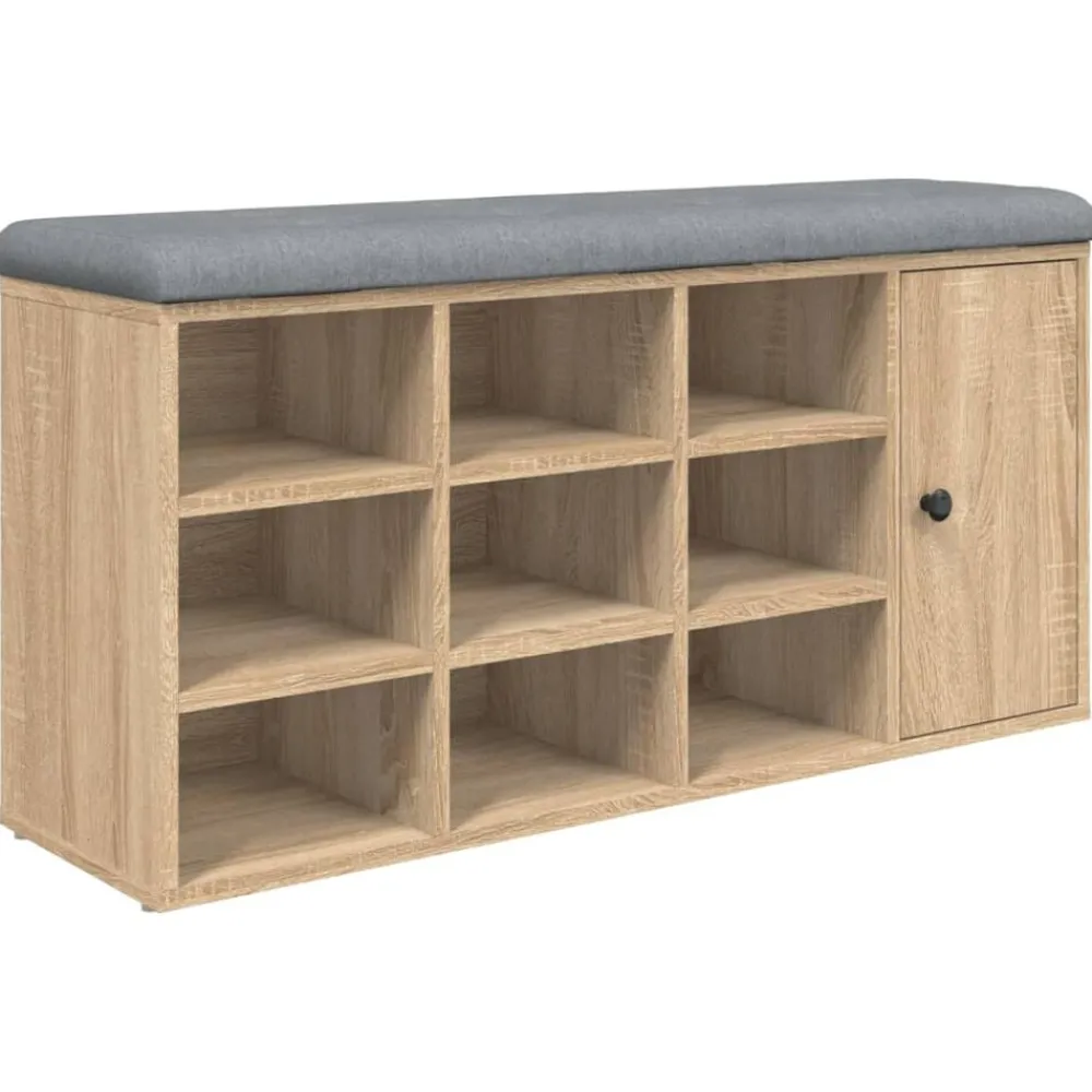 vidaXL Bancos-Zapatero madera de ingeniería 102x32x50 cm