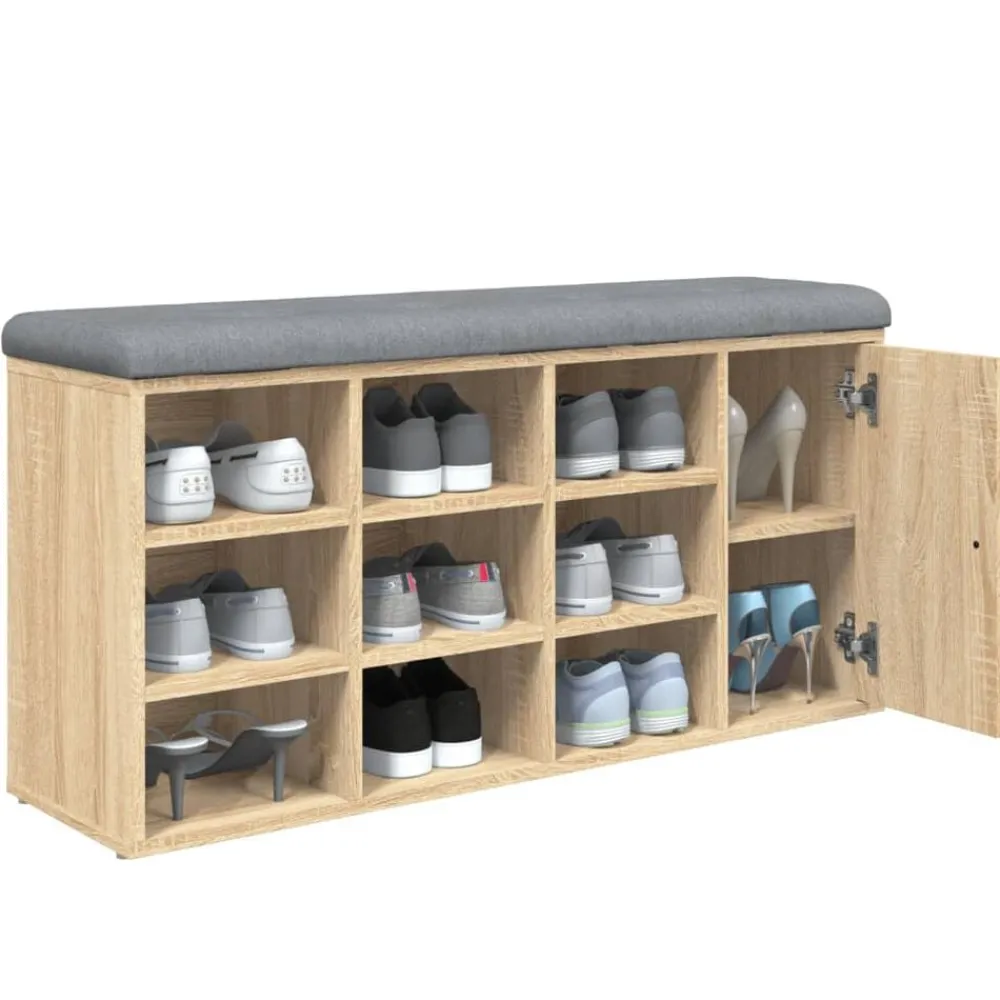 vidaXL Bancos-Zapatero madera de ingeniería 102x32x50 cm
