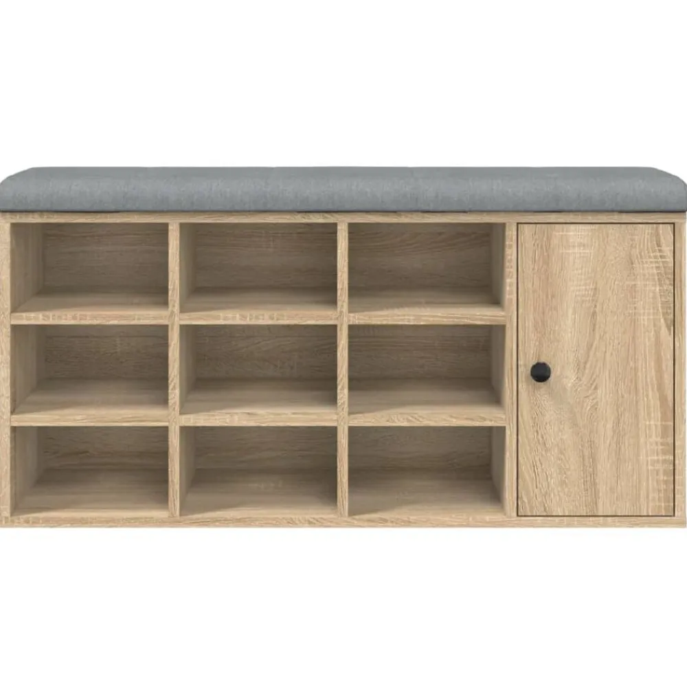 vidaXL Bancos-Zapatero madera de ingeniería 102x32x50 cm