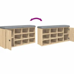 vidaXL Bancos-Zapatero madera de ingeniería 102x32x50 cm
