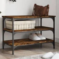 vidaXL Bancos-Zapatero madera de ingeniería 70x38,5x49 cm