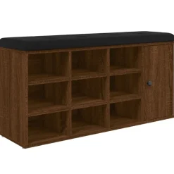 vidaXL Bancos-Zapatero madera de ingeniería marrón roble 102x32x50 cm