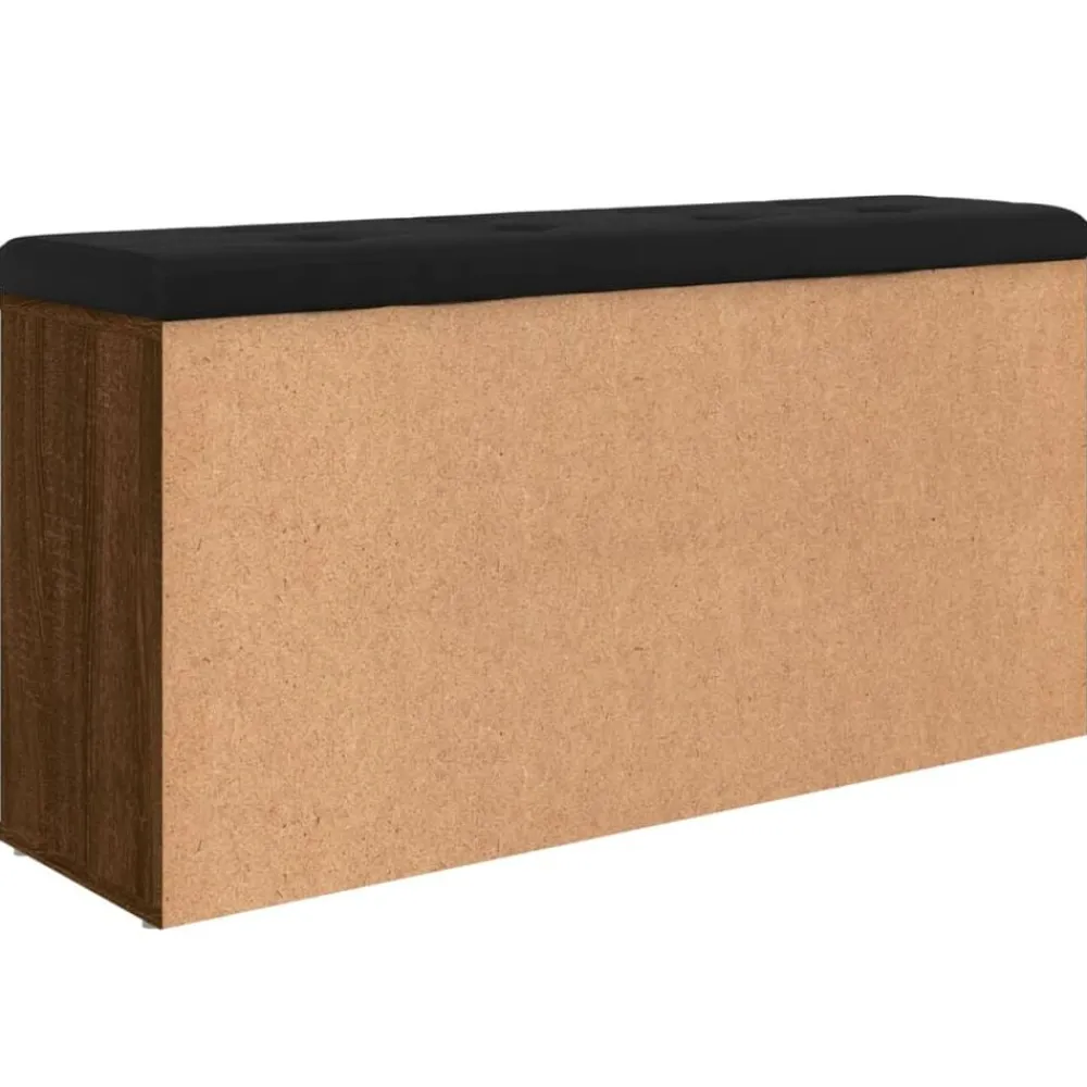 vidaXL Bancos-Zapatero madera de ingeniería marrón roble 102x32x50 cm
