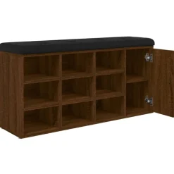 vidaXL Bancos-Zapatero madera de ingeniería marrón roble 102x32x50 cm