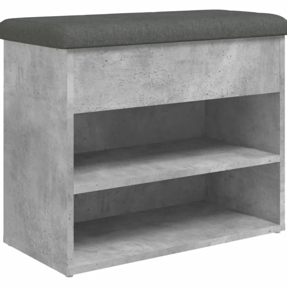 vidaXL Zapatero madera de ingeniería gris hormigón 62x32x50 cm Gris hormigón Outlet