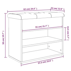 vidaXL Zapatero madera de ingeniería gris hormigón 62x32x50 cm Gris hormigón Outlet