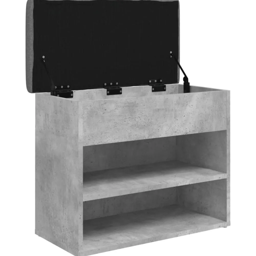 vidaXL Zapatero madera de ingeniería gris hormigón 62x32x50 cm Gris hormigón Outlet