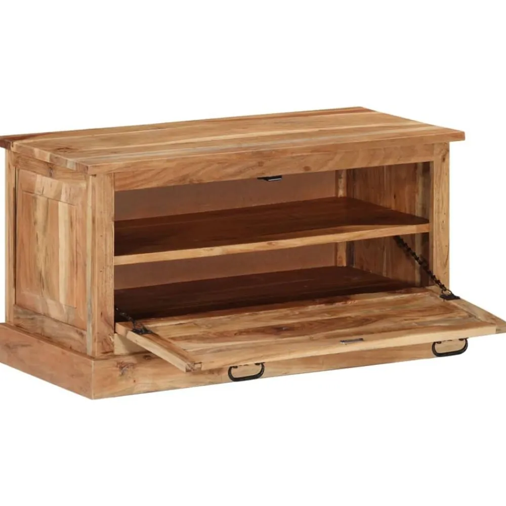 vidaXL Bancos-Zapatero madera de acacia maciza 85x40x45 cm