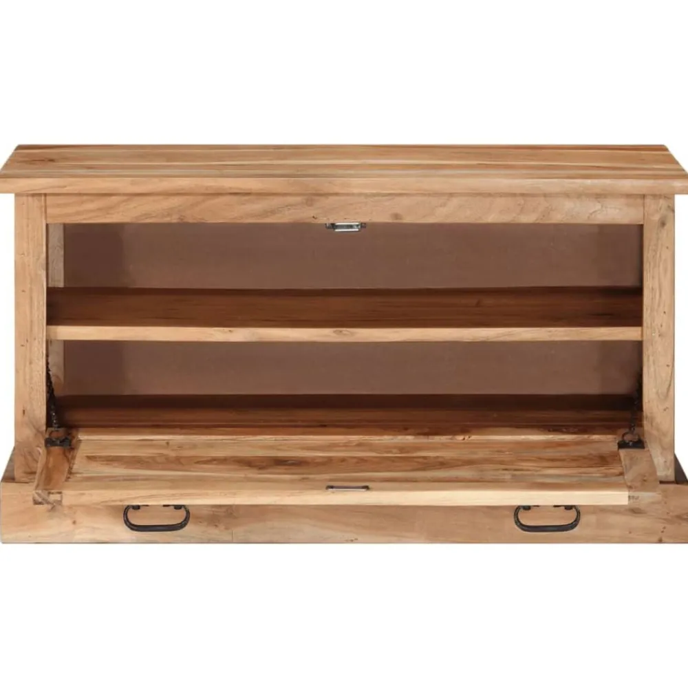 vidaXL Bancos-Zapatero madera de acacia maciza 85x40x45 cm