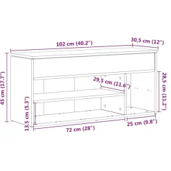 vidaXL Productos Del Hogar-Zapatero madera de ingeniería 102x30,5x45 cm