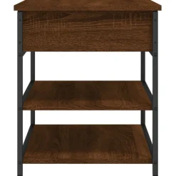 vidaXL Bancos-Zapatero madera de ingeniería roble ahumado 70x42,5x50 cm