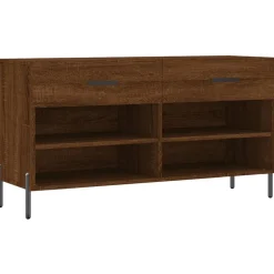 vidaXL Productos Del Hogar-Zapatero madera de ingeniería marrón roble 102x35x55 cm