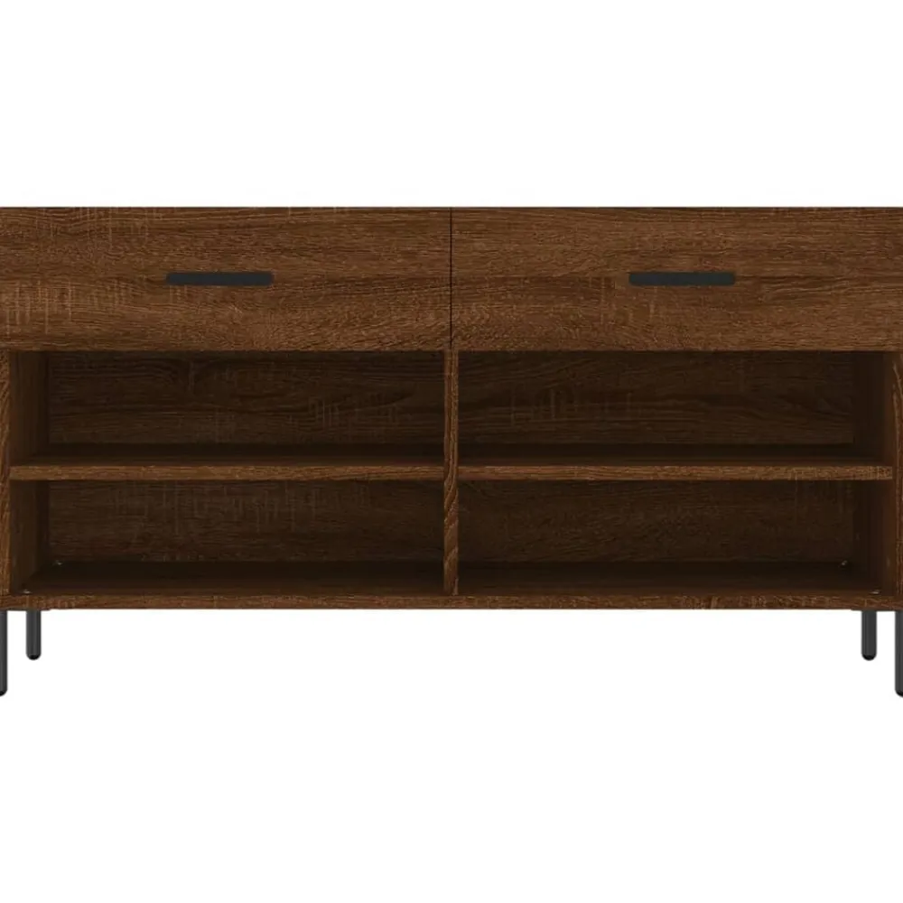 vidaXL Productos Del Hogar-Zapatero madera de ingeniería marrón roble 102x35x55 cm